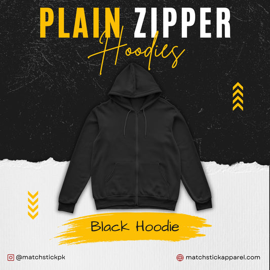 Black Zipper Hoodie