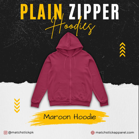 Maroon Zipper Hoodie