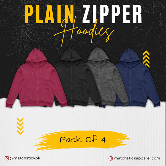Pack Of 4 Zipper Hoodies