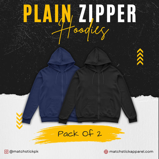 Pack Of 2 Zipper Hoodies