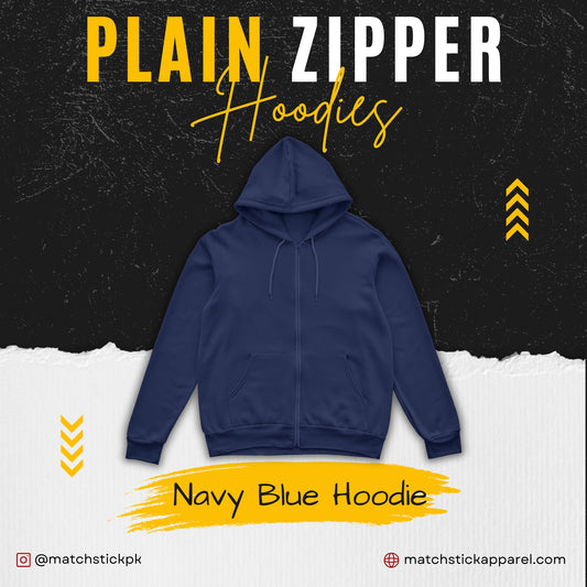 Navy Blue Zipper Hoodie