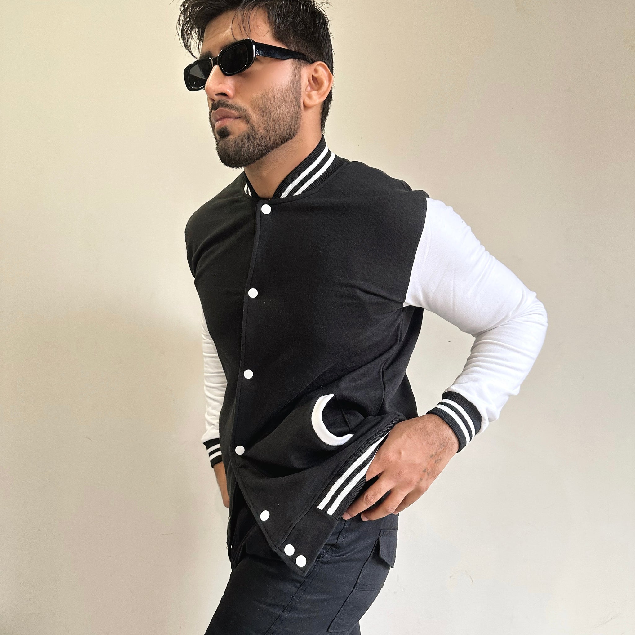 Black And White Baseball Jacket