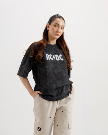 AC DC Washed Oversized T-Shirt