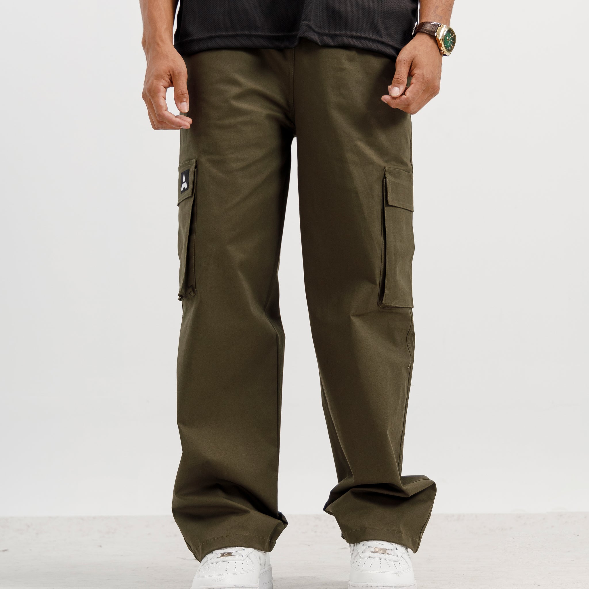 Olive Baggy Cargo Pants