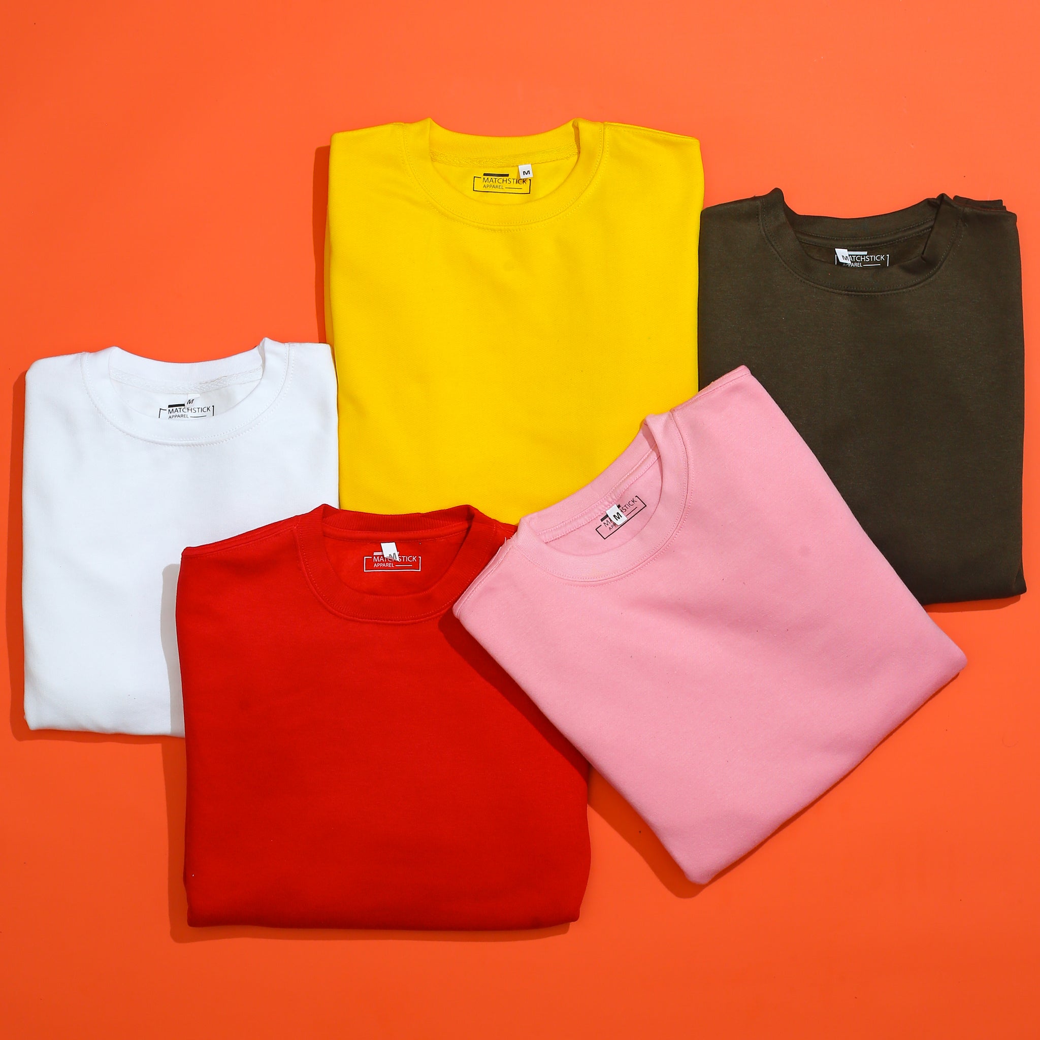 Pack Of 5 Plain Sweatshirts