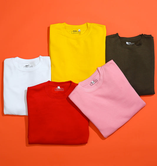 Pack Of 5 Plain Sweatshirts