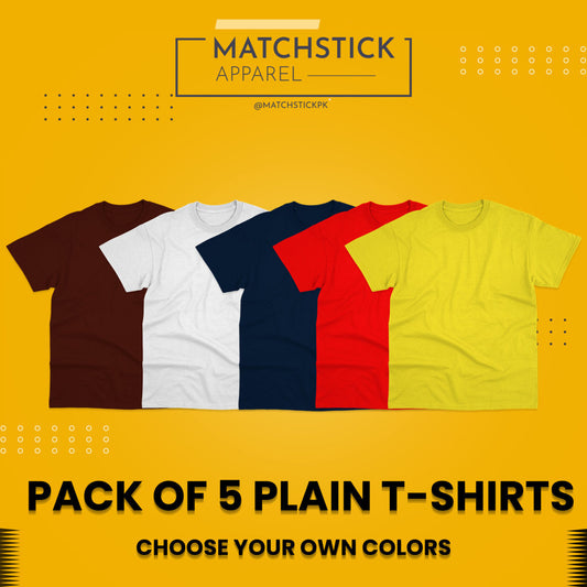 Pack of 5 Plain T-Shirts