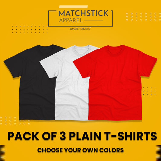 Pack of 3 Plain T-Shirts