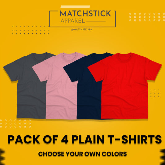Pack of 4 Plain T-Shirts