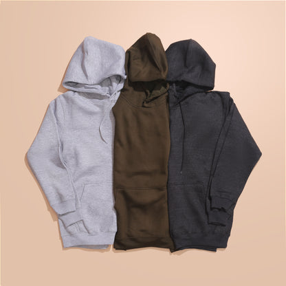 Pack Of 3 Plain Hoodies